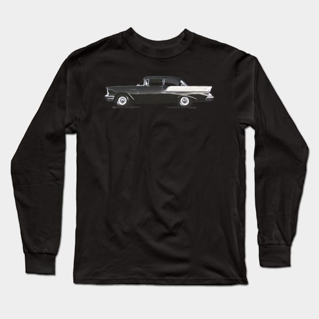 57 Chevy Long Sleeve T-Shirt by blackjackdavey